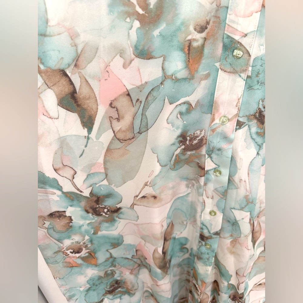 Calvin Klein Chiffon Pastel Maxi Dress size 14 NWOT Bridal Shower Guest - Picture 5 of 7